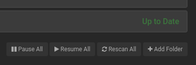 Add Folder Knopf in der Syncthing-Oberfläche